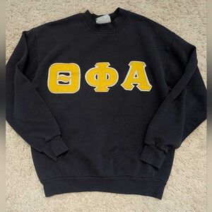 Black Sweatshirt with Yellow Greek Letters